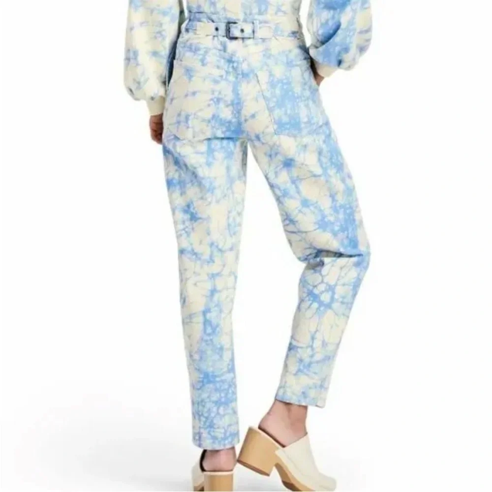 NWT | Women's Marble Print High-Rise Tapered Jeans - Rachel Comey